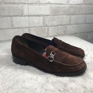 Vintage suade brown loafers